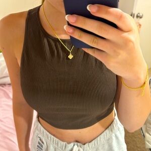 Brown GARAGE tank top shirt